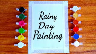 Rainy day painting / Watercolor painting for beginners / Easy painting for beginners