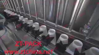 Automatic fabric softener detergent dishwashing packing line.