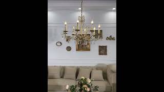 Glamorous Illumination: Gold Metal Crystal Chandelier - Elegant Décor Statement!