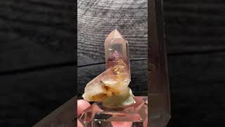 Quartz Crystal Mineral Specimen With Amazing Red Hematite Phantom Inclusion On Matrix