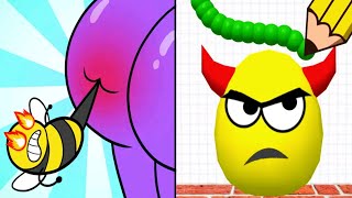 Draw To Smash vs Help Monster 3 Tricky Puzzle - Satisfying ASMR Gameplay Max Level