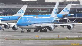 KLM Royal dutch airlines Boeing 747-400 **rare take off from RW27** at schiphol