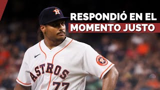 Luis García consiguió su primera victoria con los Astros de Houston esta temporada de MLB