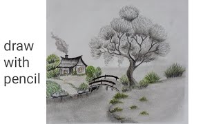 easiest landscape pencil drawing for beginners step by step