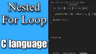 "C Language Tutorial: How to Use Nested For Loops for Efficient Programming"