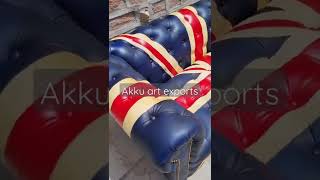 leather sofa union jack genuine leather sofa #shorts #leathercraft #leathersofas #akkuartexports