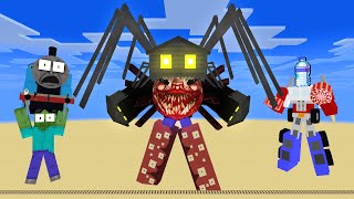 Monster School : CHOO CHOO ROBOT & THOMAS ZOMBIE ROBOT + CUTE HOUSE HEAD ROBOT - Minecraft Animation