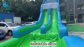 Giant Double Lanes Water Inflatable Slide For Outdoor Party