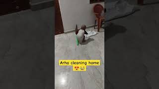 Arha cleaning home 😍😂 #shorts #cutebaby #viral