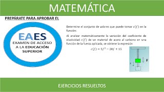 💛💙💓EAES 2021 Vértice de parábolas Examen de acceso a la educación superior elasticidad