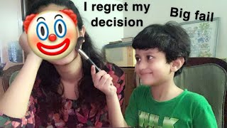 MY 6 YEAR OLD BROTHER DOES MY MAKEUP (I regret my decision)