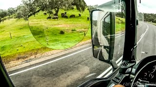 POV truck Driving MAN TGX 18.440-crosing border Portugal 🇵🇹 Spain🇪🇸 N433 cockpit view 4K