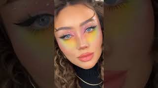 Trending Rainbow Eye Makeup🌈Easy Rainbow Eye Makeup Look For Beginners🤩Rainbow Eye Makeup Tutorial🌈