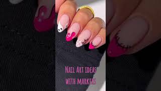 Nail Art ideas using markers #nailart #shortfeed #naildesign