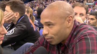 Thierry Henry interview at the New York Knicks vs Detroit Pistons game in London