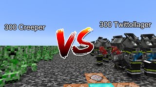 300 Creeper vs 300 Twittollager  Minecraft  Mob Battle