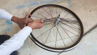 How To Lace Double Wall Alloy Rim | Rim Ka Jala Kaise Banaya Jata Hai