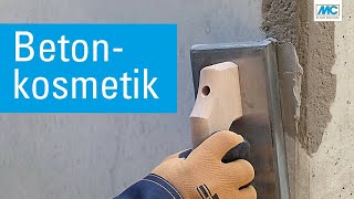 Betonkosmetik - Kantenabbruch an Sichtbeton reparieren. Emcefix