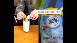 Make ice cream from milk #toddlers #parentinglifehacks #baby  #cooking #hacks #icecream #milk #short