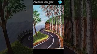 Easy Landscape Painting For Beginners || Acrylic Painting #trending #viral #shorts