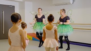 Sean Hayes & Scott Icenogle teach ballet to kids (PLUM video)