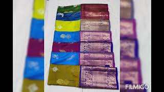 pure handloom Kanchipuram bridal big border sarees with rich pallu @ geethas trendy collections