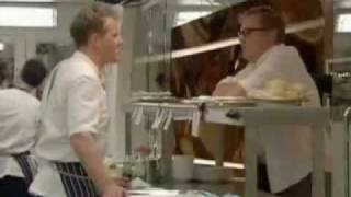 Gordon Ramsay puts Vic Reeves in his place for ordering a fried egg and Lynda Bellingham falls over