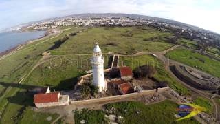 Lighthouse and Mosaics area in Paphos by Oramatech and Cyprus from above