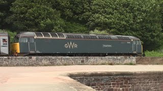 Summer Saturday trains along Teignmouth sea wall - 2017