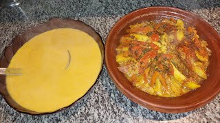 شاركت معاكم فطوري في شعبان : شوربة بالخضار صحية و طجين الكفة بالخضار