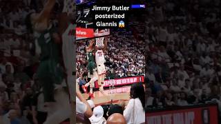 Jimmy Butler posterized Giannis Antetokounmpo 😱😱 #jimmybutler #giannisantetokounmpo #nba #shorts