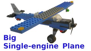 Lego Big Single-engine Plane - How to build with lego blocks (TUTORIAL)