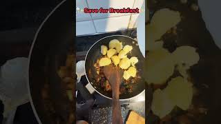 My fav yum breakfast | Aloo with Suji ka halwa #recipe #foodshorts #recipeshorts #breakfast #viral