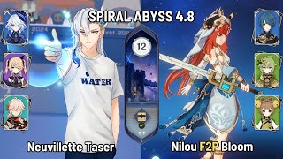 C0 Neuvillette Furina Taser | C0 Nilou F2P Bloom Team | Spiral Abyss 4.8 Floor 12 | Genshin Impact