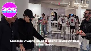 #leonardodicaprio glued to phone as he Exits Art Basel, FL by @305shock