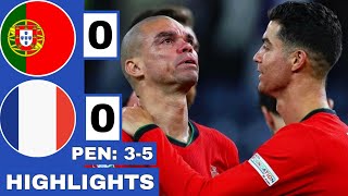 ⚪️Portugal vs France 0-0 (PEN: 3-5) Extended HIGHLIGHTS | EURO 2024 Quarter-Final!