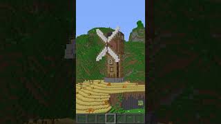 Minecraft Windmill & Wheat Field #shorts