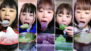 [solo] || only Zhaofeng's crunchy slushy ice eating asmr || full video || compilation