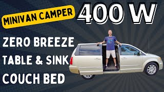 Minivan Camper Tour - 400 Watt Solar - Air Conditioner - EcoFlow  - Toilet - Town & Country