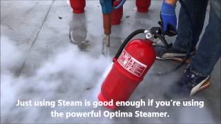 Cleaning Fire Extinguishers with STEAM - Optima Steamer