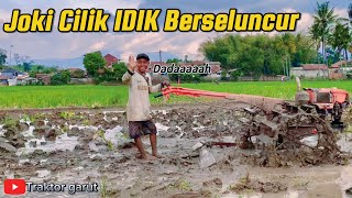 JOKI CILIK IDIK NGEBUT BERSELUNCUR  ‼️ Traktor sawah g1000 boxer garu lahan