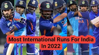 Most International Runs For India In 2022 🏏 Top 10 Batsman 🔥 #shorts #viratkohli #rohitsharma