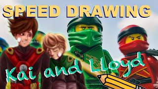 Speed drawing Kai and Lloyd (Lego Ninjago) - JN