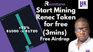 Remitano Network Token, How to start mining Renec for Free