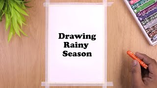 Beautiful Rainy Season Scenery / Drawing with Oil Pastels scenery landscape