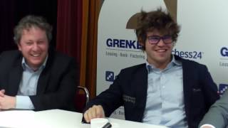 Interview With Magnus Carlsen And Arkadij Naiditsch | GRENKE Chess Classic 2017 Round 6