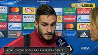 Koke pide perdón tras la derrota del Atlético 3-0 ante el Real Madrid en Champio