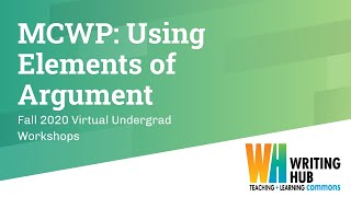 Undergraduate Workshop: MCWP - Using Elements of Argument