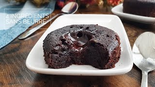 Fondant au Chocolat 4 ingrédients avec Coeur Coulant (vegan, sans soja, sans oléagineux)