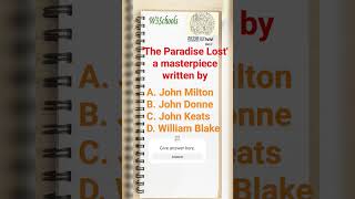 Paradise Lost Q.1 #dsssb #dsssbtgtenglish #tgt #exam #w3schools #govtjobs #education